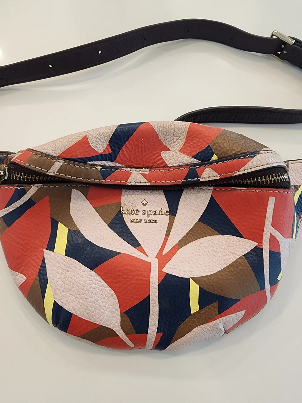 kate spade Multicolor Floral Print Leather Crossbody Belt Bag